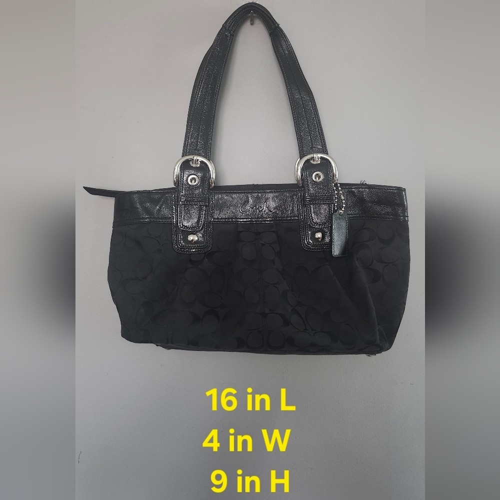 Vintage Coach Black Soho Pleated Leather Tote